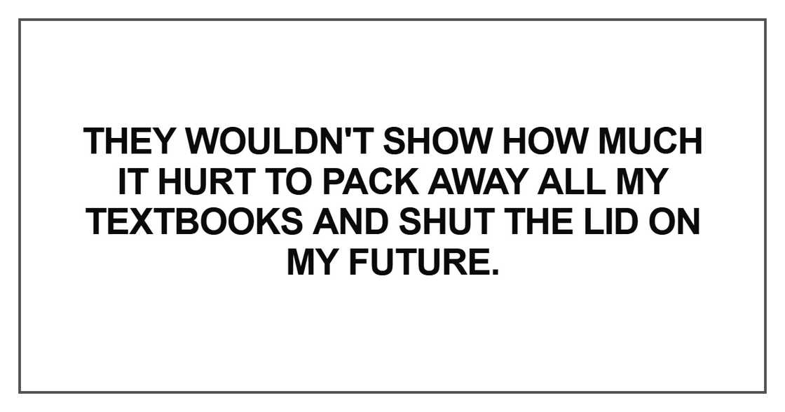 They wouldn't show how much it hurt to pack They wouldn't show how much it hurt to pack