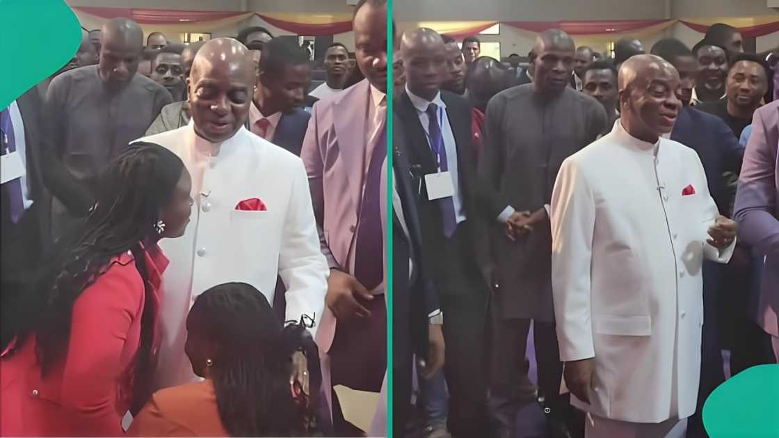 Lady goes viral after brief encounter with Bishop Oyedepo Lady goes viral after brief encounter with Bishop Oyedepo