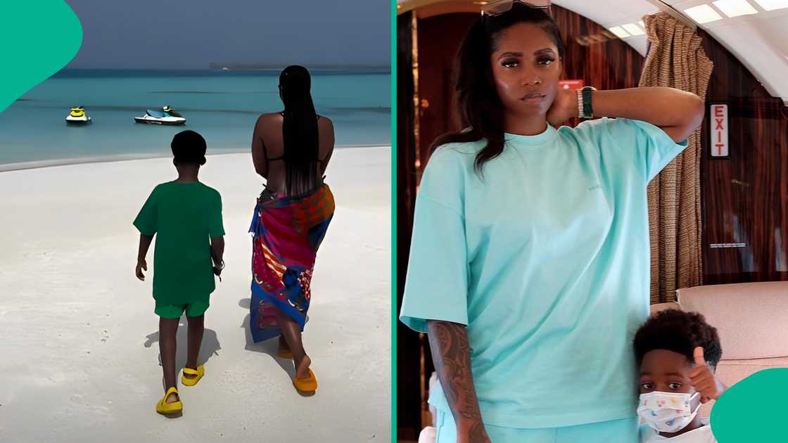 Tiwa Savage takes her son for vacation