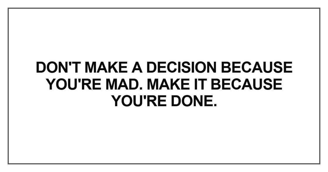Don't make a decision