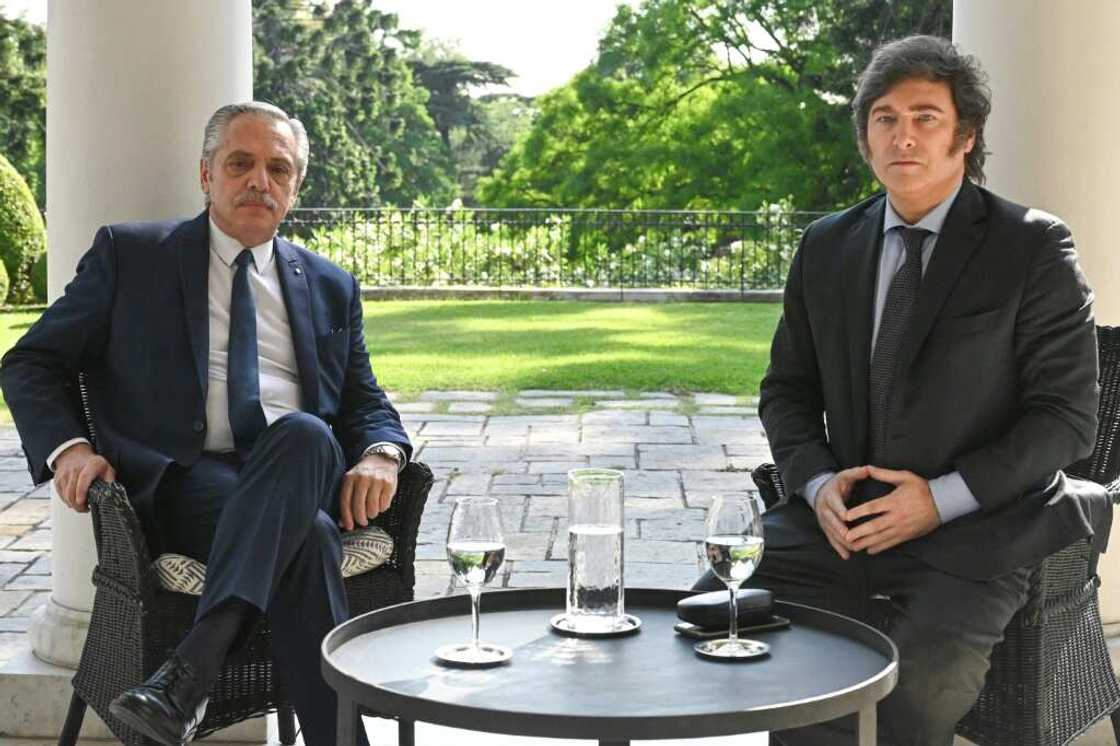 Argentine president-elect Javier Milei on Monday held his first meeting with outgoing President Alberto Fernandez to coordinate the transition ahead of his inauguration on December 10, 2023