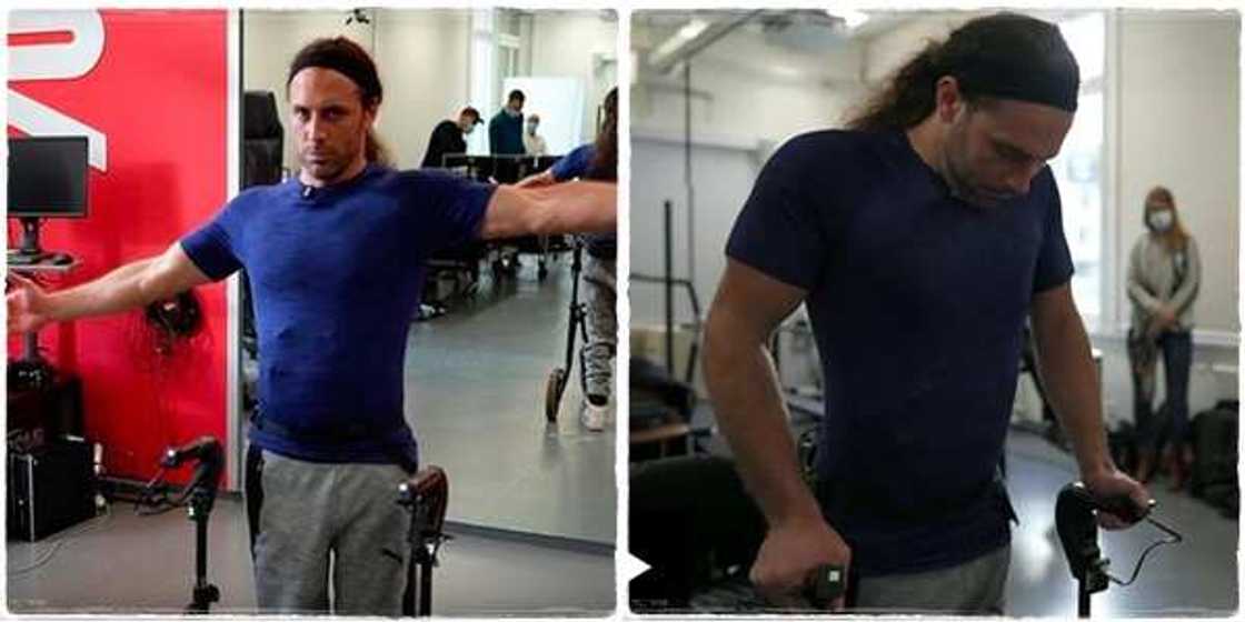 A disabled man named Michel Roccati is able to make use of his legs again after the intervention of technology A disabled man named Michel Roccati is able to make use of his legs again after the intervention of technology