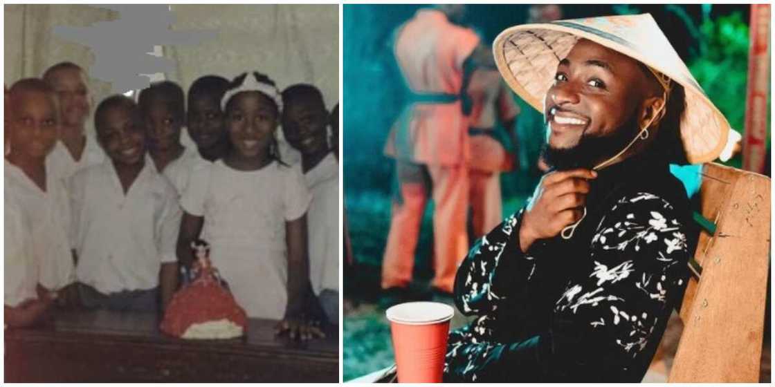 Too cute: Davido shares adorable throwback photo with his classmates