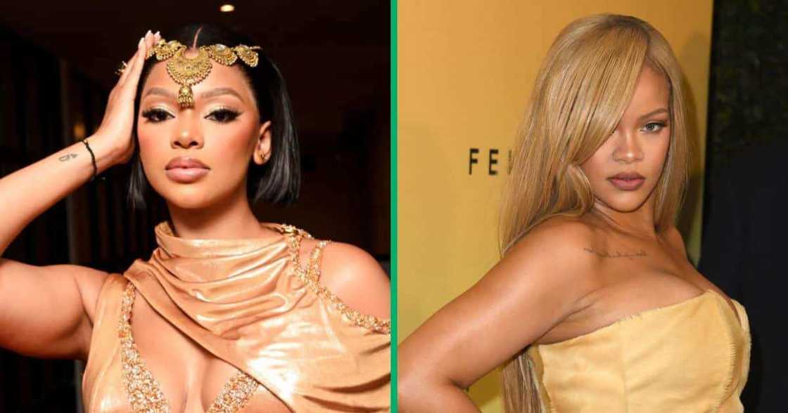 Mihlali Ndamase drops another picture with Rihanna. Mihlali Ndamase drops another picture with Rihanna.