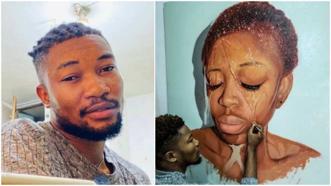 Check the life-like painting young Nigerian man made that people can't stop praising Check the life-like painting young Nigerian man made that people can't stop praising