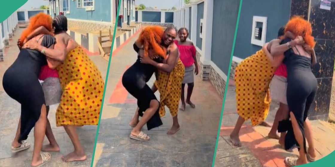 Abroad returnee in Nigeria/Lady reunited with mother. Abroad returnee in Nigeria/Lady reunited with mother.