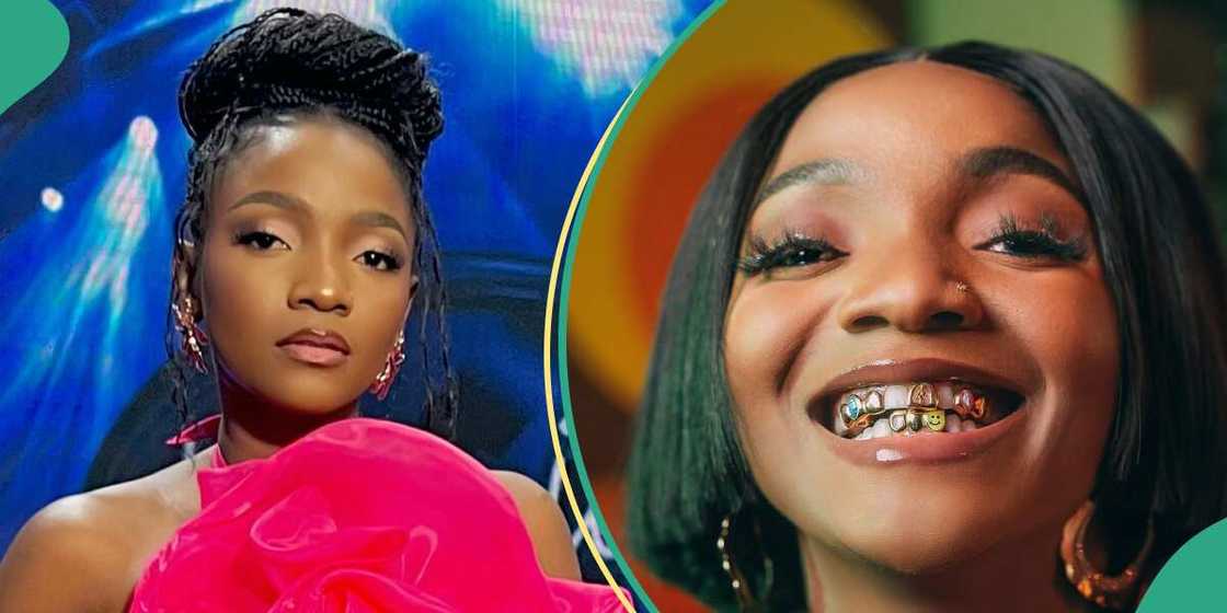 Simi shows off new grill in viral photo. Simi shows off new grill in viral photo.