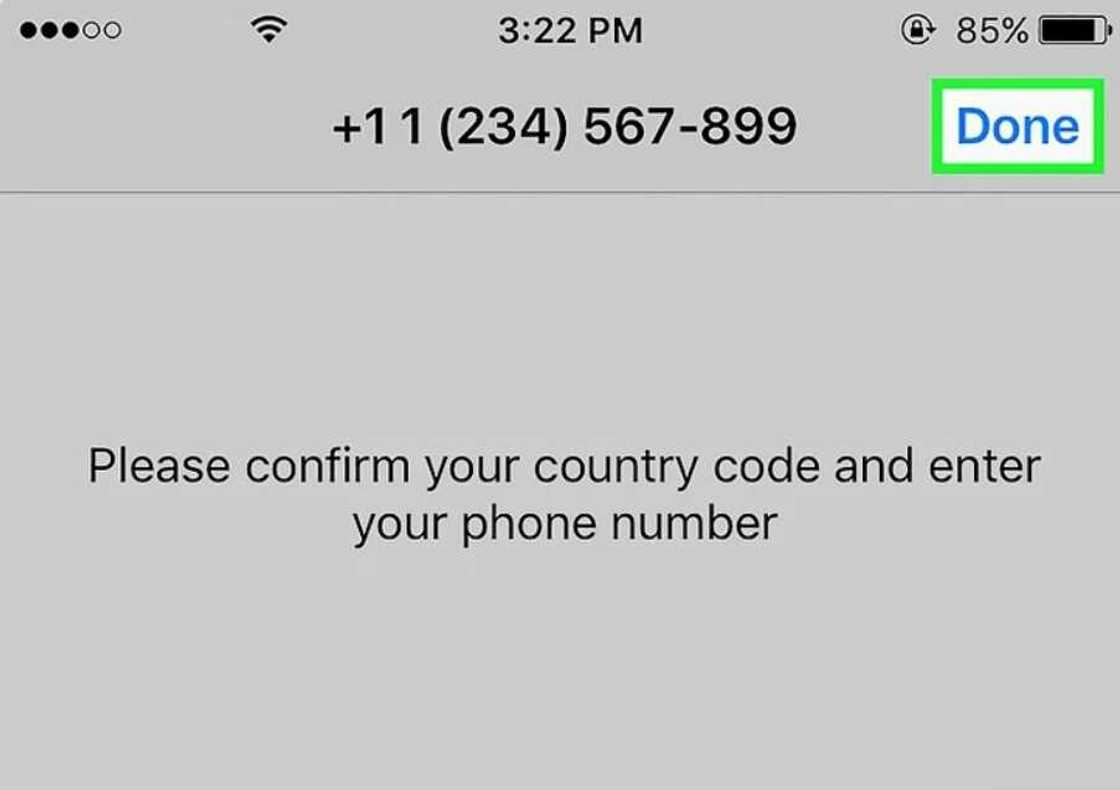 Step 4 in creating your WhatsApp account Step 4 in creating your WhatsApp account