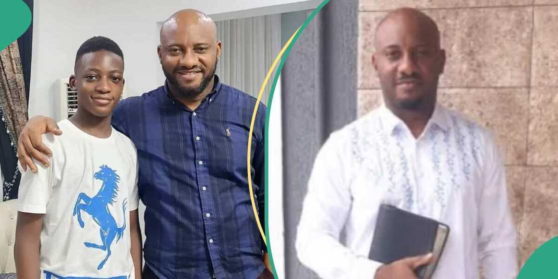 Yul Edochie shares what God told him when his son died, Yul Edochie carrying bible Yul Edochie shares what God told him when his son died, Yul Edochie carrying bible