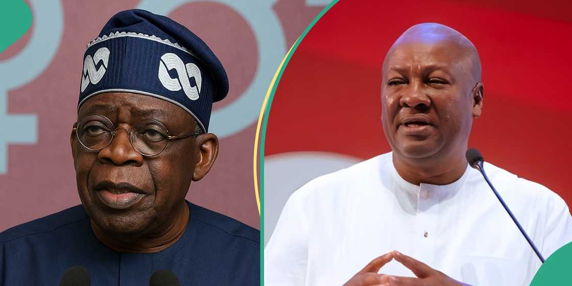 Bola Tinubu and John Mahama preside over Nigeria and Ghana respectively, with their citizens exploring cross-country business operations. Bola Tinubu and John Mahama preside over Nigeria and Ghana respectively, with their citizens exploring cross-country business operations.