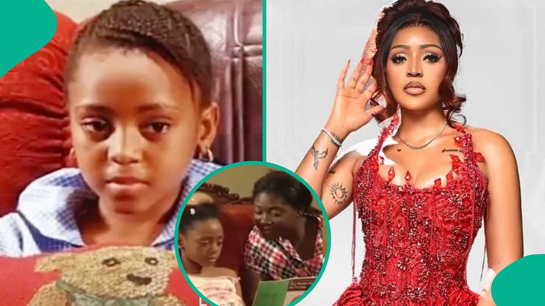 Regina Daniels' childhood movie clip resurfaces online.