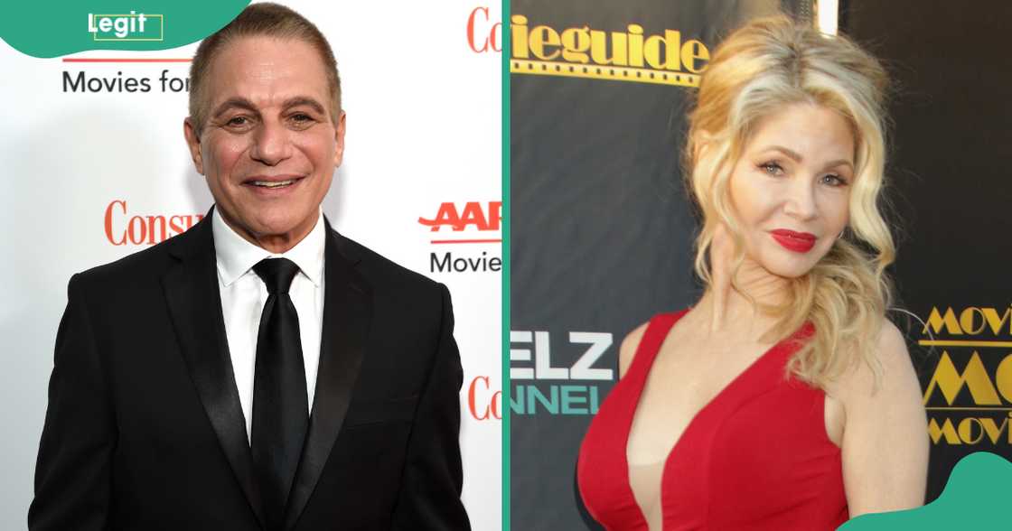 Tony poses while standing on the red carpet (L). Teri Copley poses standing at the 23rd Annual MovieGuide Awards (R). Tony poses while standing on the red carpet (L). Teri Copley poses standing at the 23rd Annual MovieGuide Awards (R).
