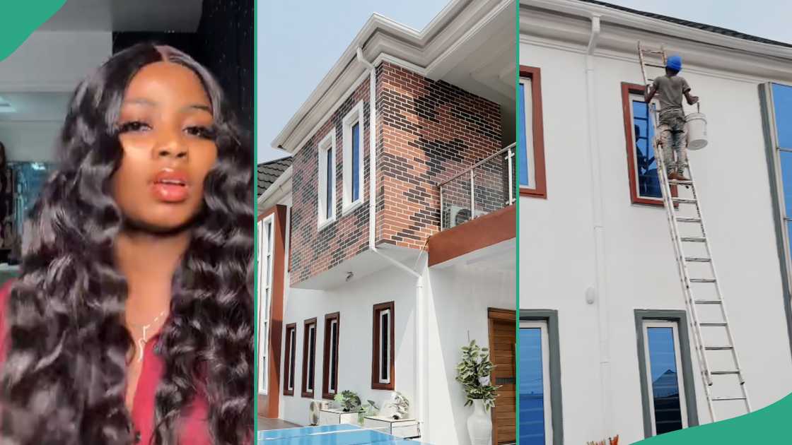 Lady and her husband renovate their house. Lady and her husband renovate their house.