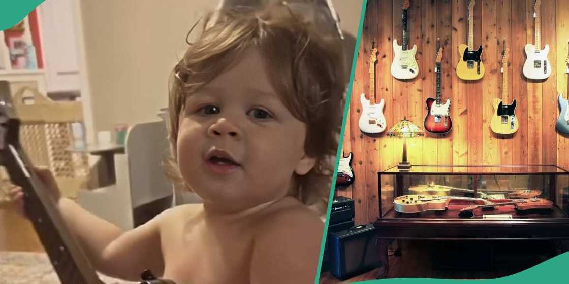 Young kid sings effortless with small guitar Young kid sings effortless with small guitar