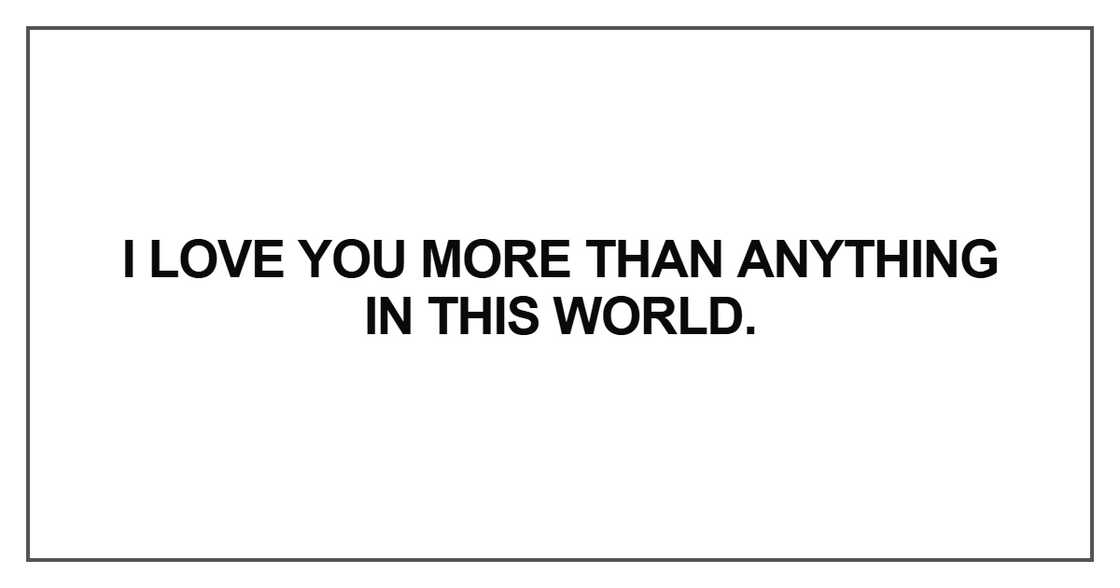 I love you more than anything in this wo