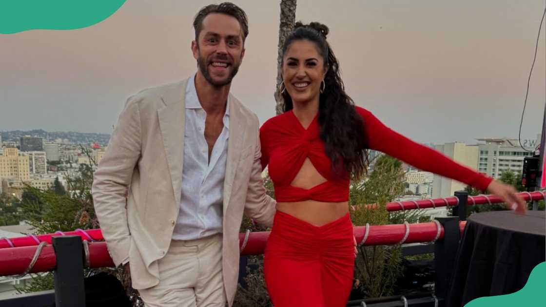 Aaron Nosler and Michelle Lally in Yamashiro Hollywood, United States. Aaron Nosler and Michelle Lally in Yamashiro Hollywood, United States.
