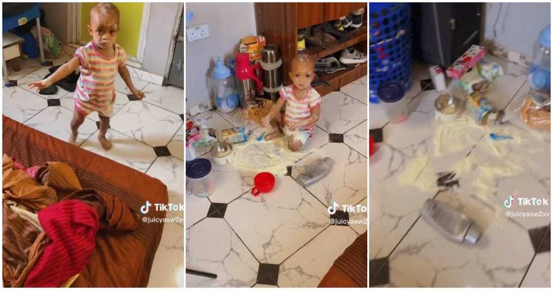 Funny video, milk, little daughter, mum reacts Funny video, milk, little daughter, mum reacts