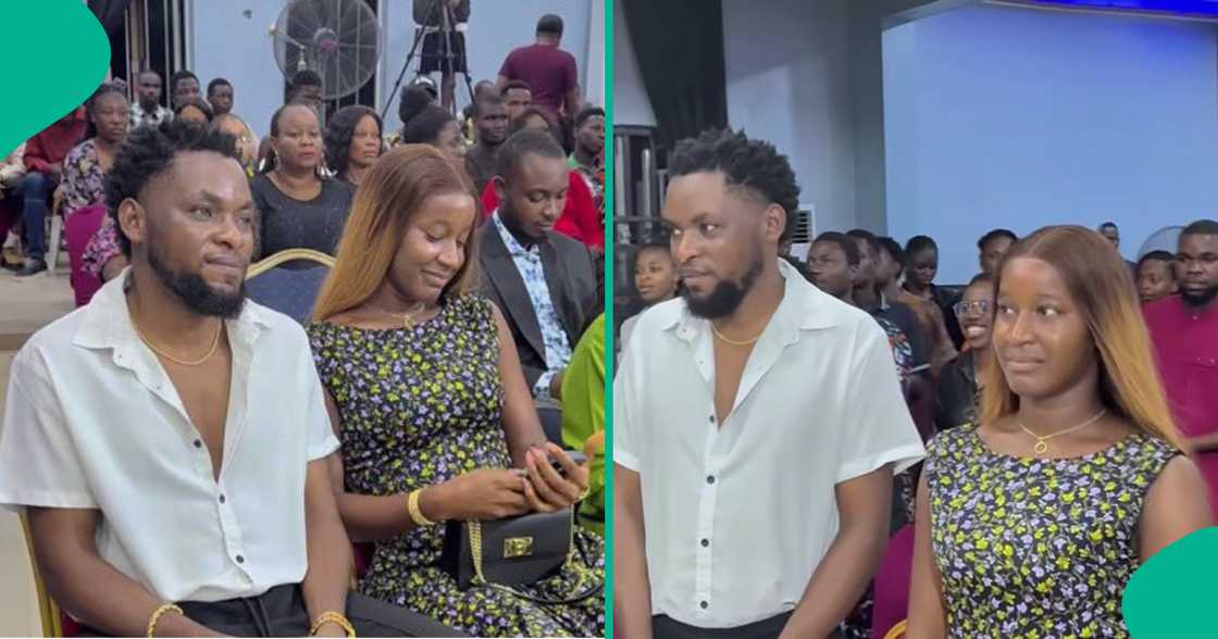 Man disappointed over Mark Angel's appearance in church with new wife. Man disappointed over Mark Angel's appearance in church with new wife.