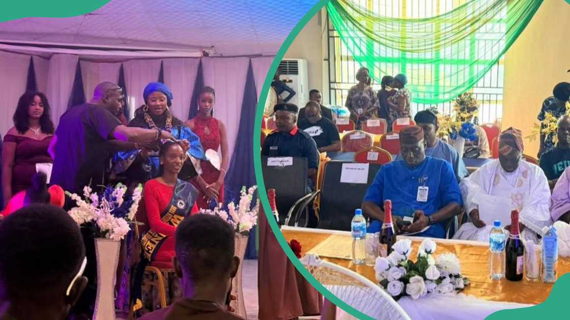 The crowning of the Miss University of Ilesa and staff members during an official function