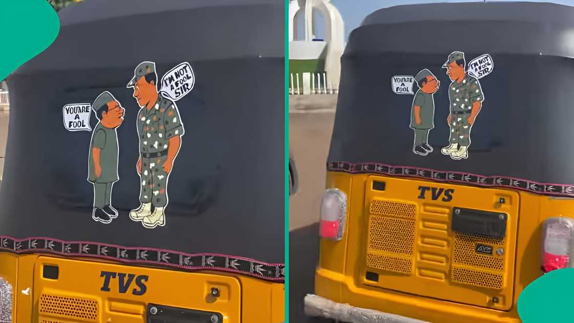 Nigerian man shares video of Keke with sticker Nigerian man shares video of Keke with sticker