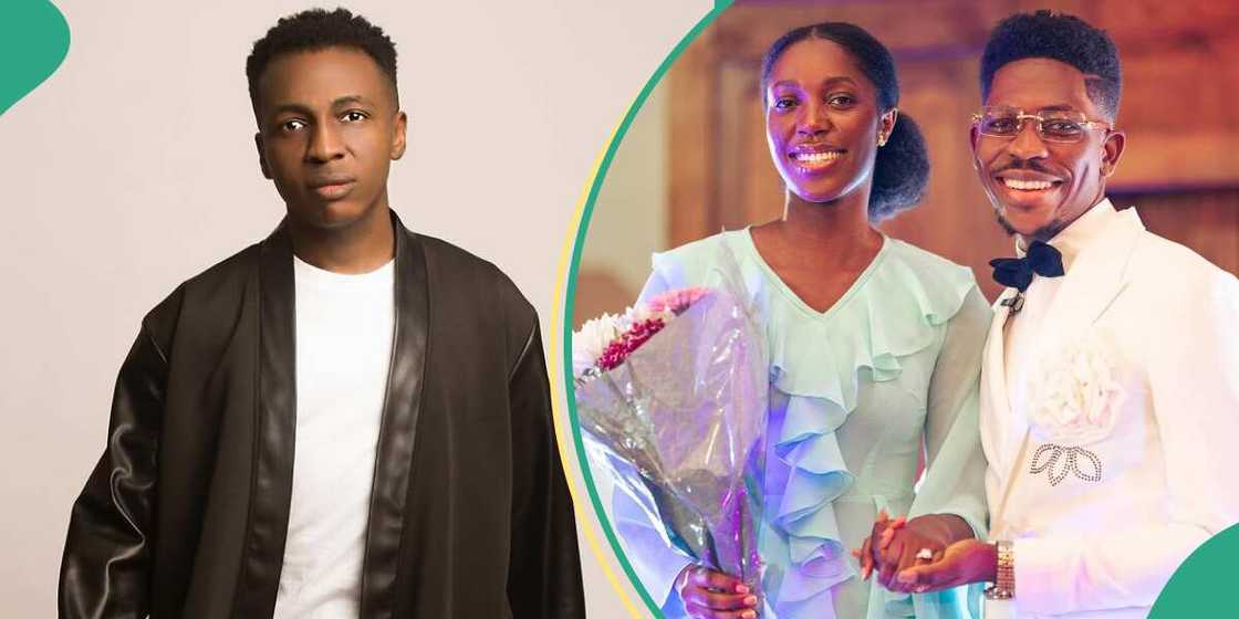 Frank Edwards congratulate Moses Bliss. Frank Edwards congratulate Moses Bliss.