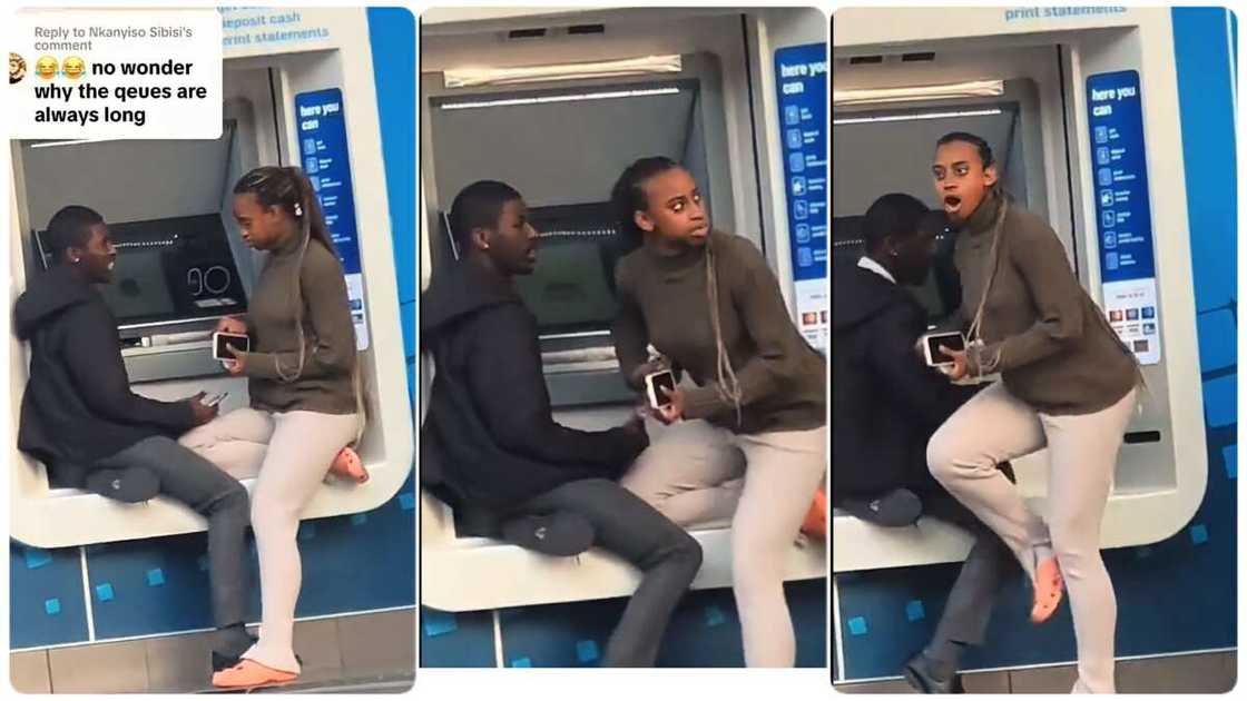 Photo of couple at ATM Photo of couple at ATM