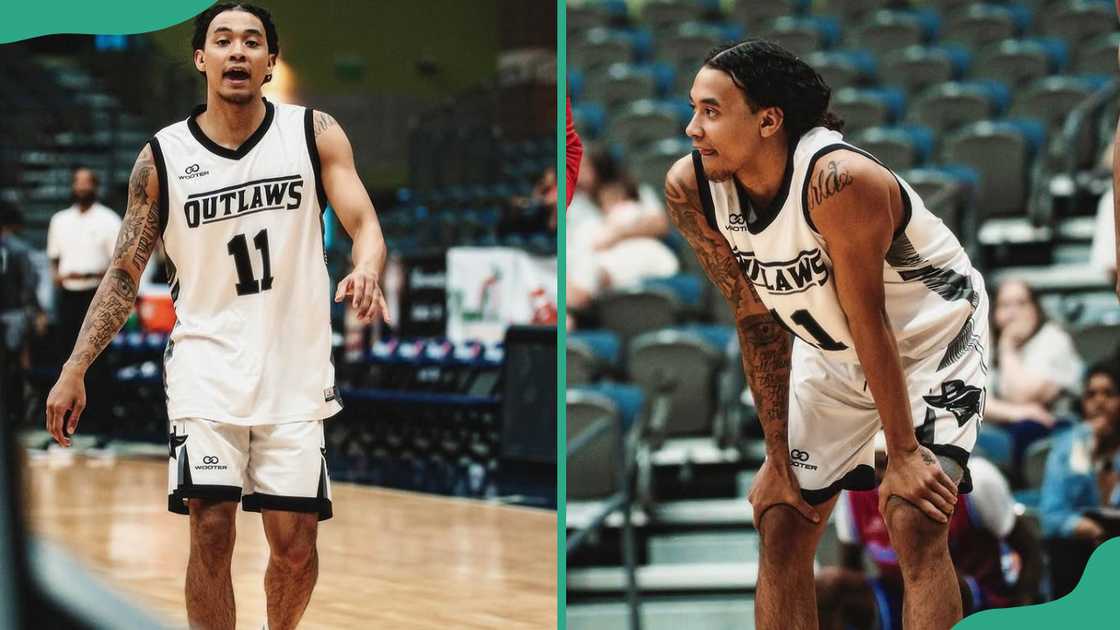 Tytan Newton in action for the Enid Outlaws of the NCAA basketball Tytan Newton in action for the Enid Outlaws of the NCAA basketball