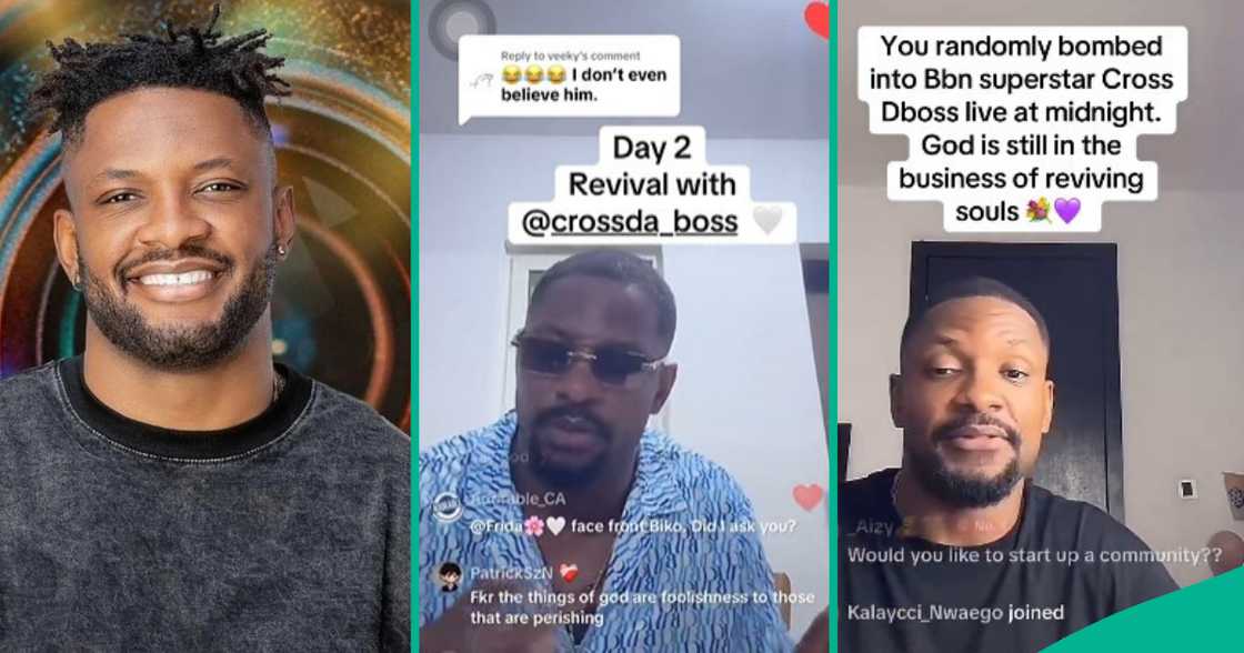BBNaija Cross preaches on TikTok. BBNaija Cross preaches on TikTok.