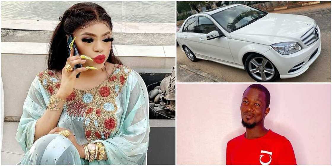 Amid Allegations of Abuse, Bobrisky Buys Mercedes Benz for Male Fan Who Got His Tattoo Weeks Ago Amid Allegations of Abuse, Bobrisky Buys Mercedes Benz for Male Fan Who Got His Tattoo Weeks Ago