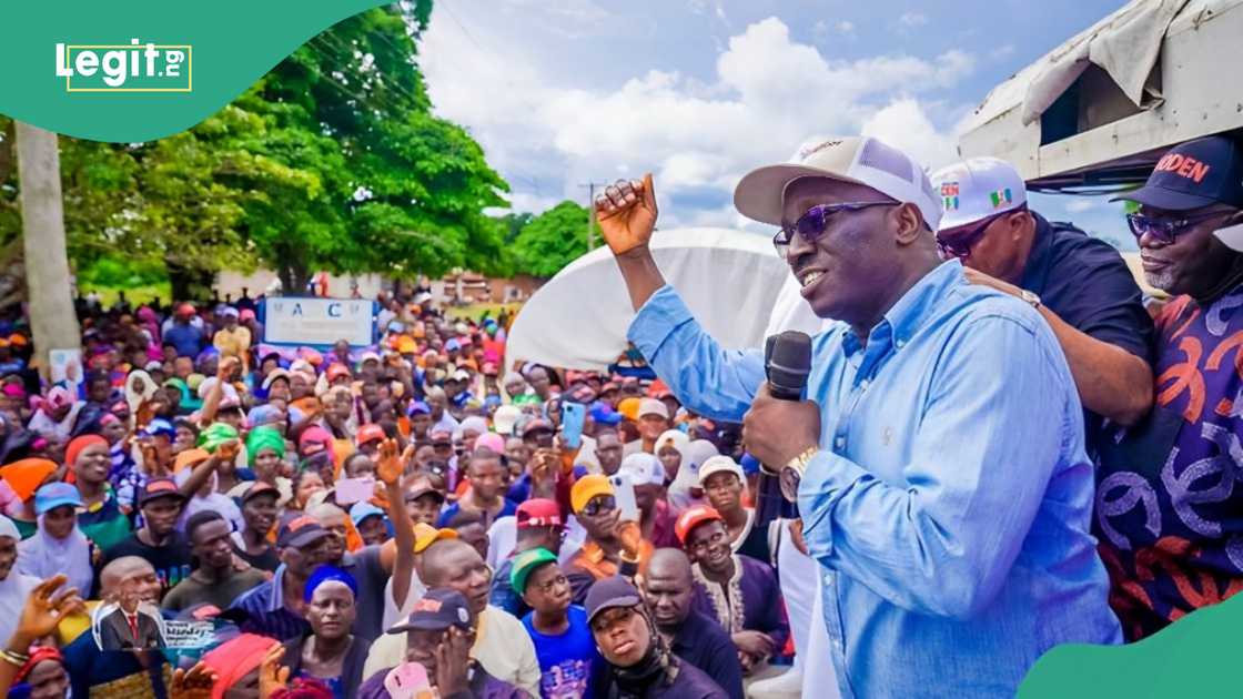 Edo guber: APC's Okpebholo's supporters are rejoicing ahead of INEC's final announcement, video emerges