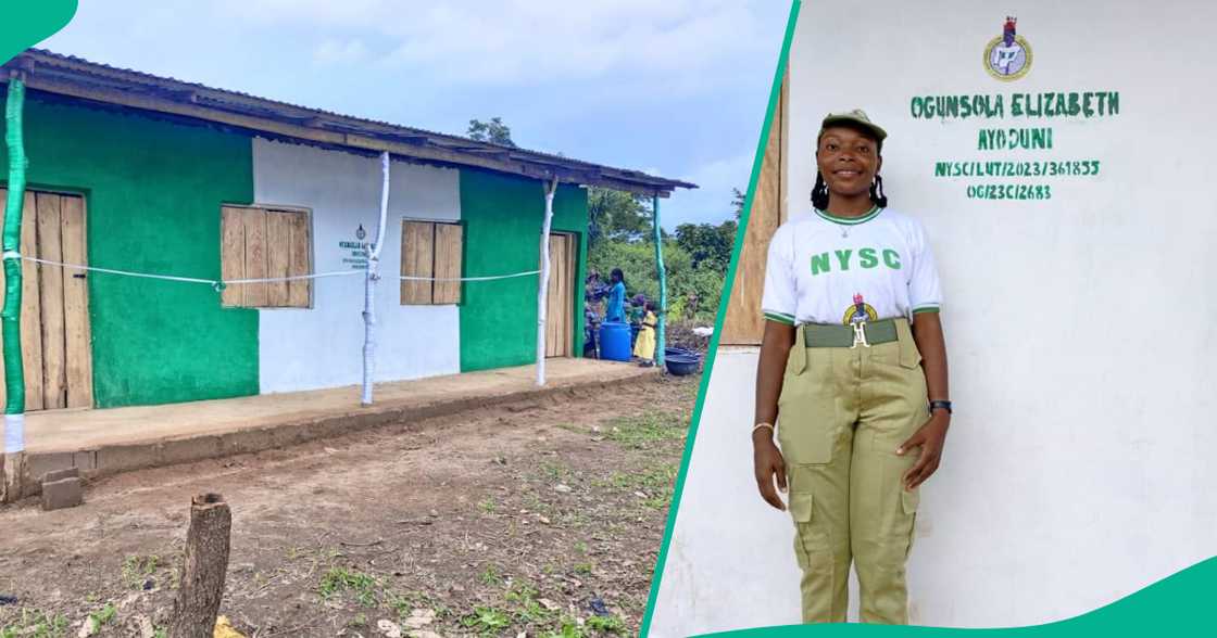 Female Corps Member Constructs Classrooms For Village Primary School in Ogun, Lovely Photos Emerge