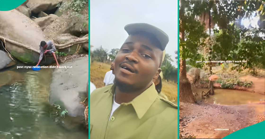 Corps member posted to cross river shares how he gets water daily after relocation failed