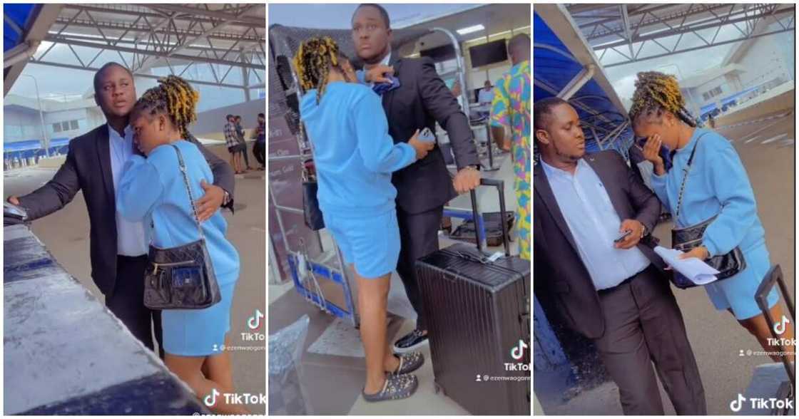 Ezenwa Ogonna, Nigerian lady, airport, husband travels out, long distance relationship Ezenwa Ogonna, Nigerian lady, airport, husband travels out, long distance relationship