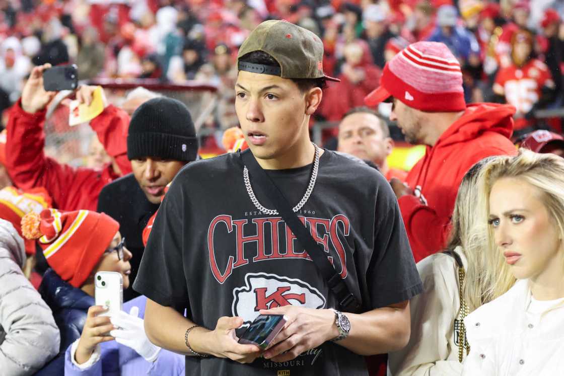 Jackson Mahomes at a football game in Kansas City