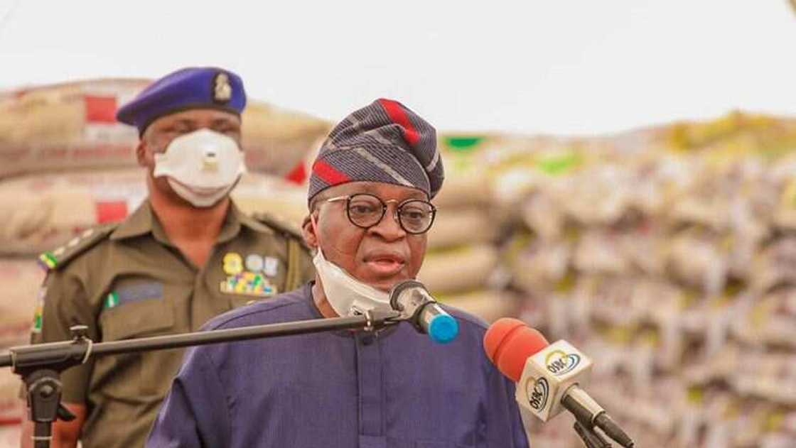 Governor Oyetola speaking in Osun Governor Oyetola speaking in Osun