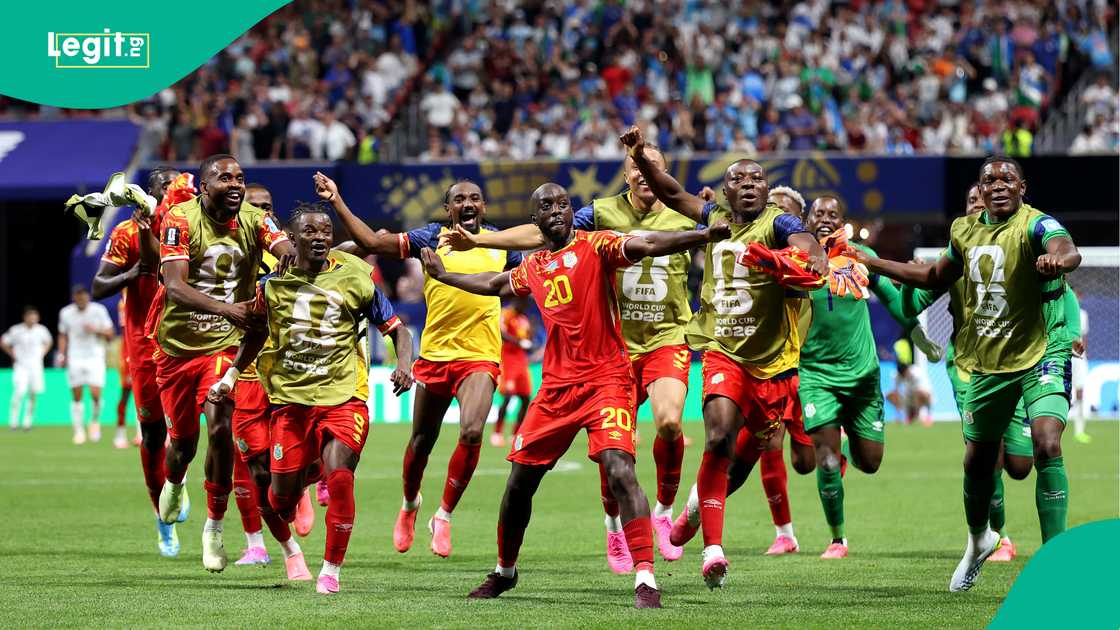 Yoane Wissa and DR Congo players celebrates after scoring against Uzbekistan at Atlanta Stadium. Photo by Molly Darlington Yoane Wissa and DR Congo players celebrates after scoring against Uzbekistan at Atlanta Stadium. Photo by Molly Darlington