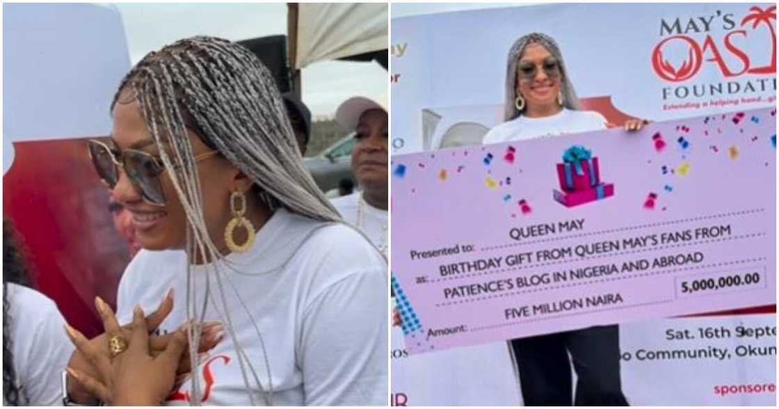 Yul Edochie's first wife May and her cheque