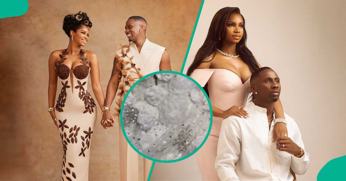 Priscilla Ojo's white wedding dress leaks online. Priscilla Ojo's white wedding dress leaks online.