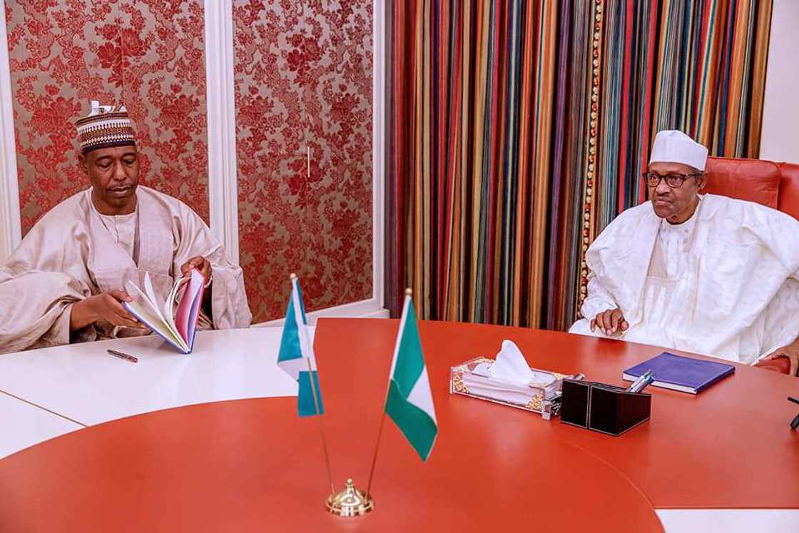 President Buhari Meets Governor Zulum Over Insecurity In Borno President Buhari Meets Governor Zulum Over Insecurity In Borno