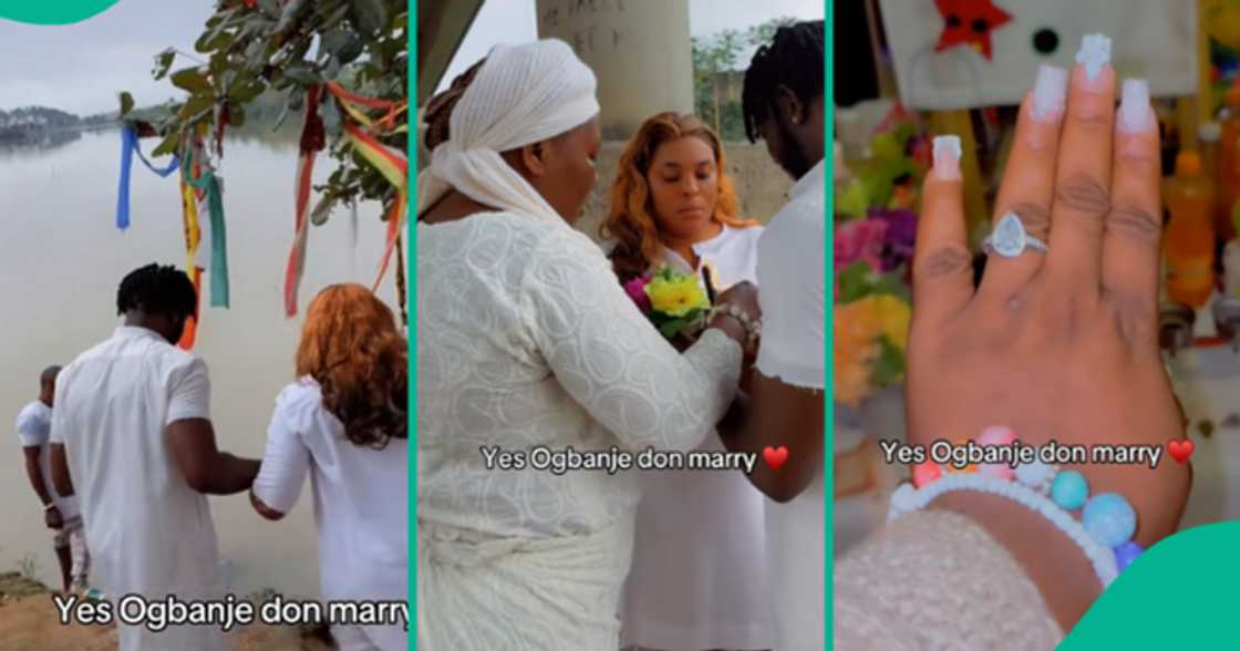 Lady shares video showing how she married as an 'ogbanje'.