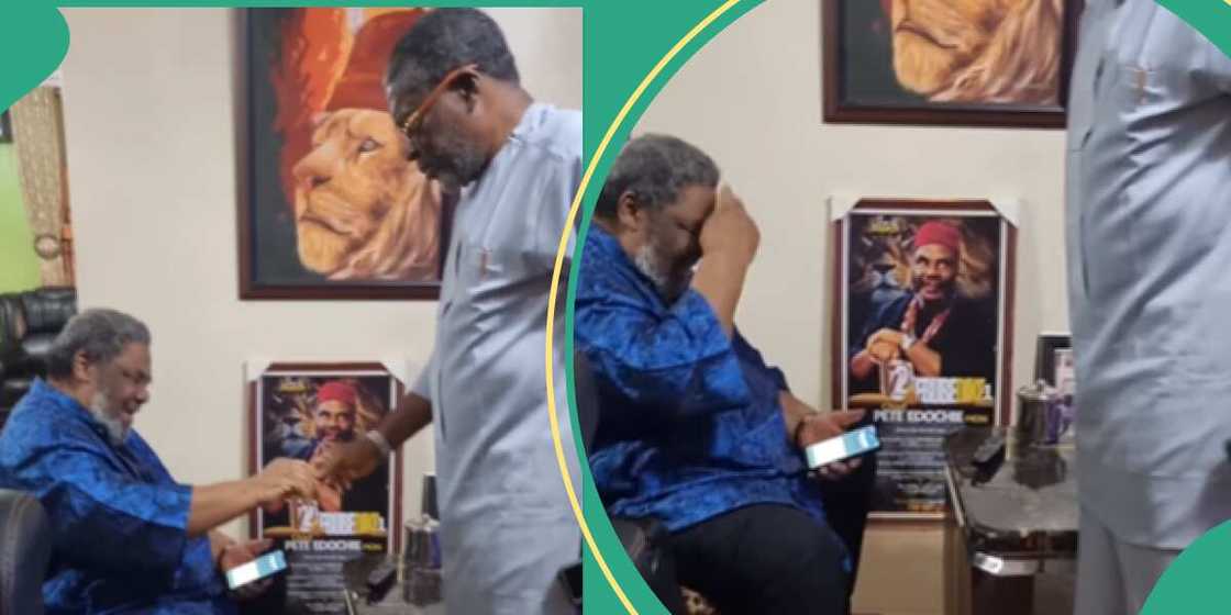 Kanayo O Kanayo visits Pete Edochie. Kanayo O Kanayo visits Pete Edochie.