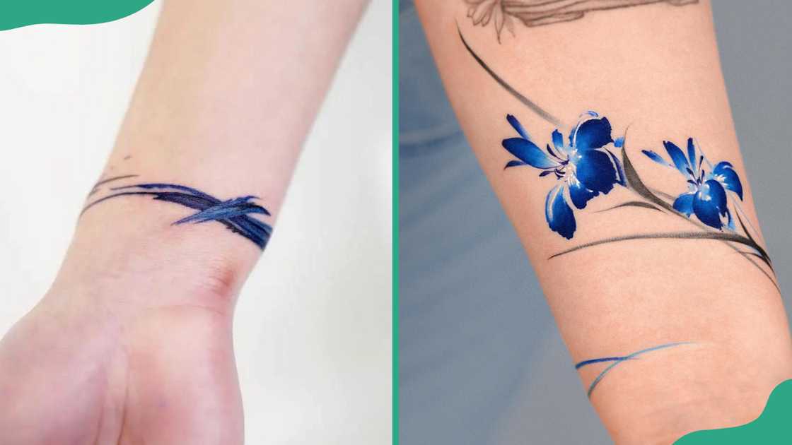 Brushstroke bracelet tattoo