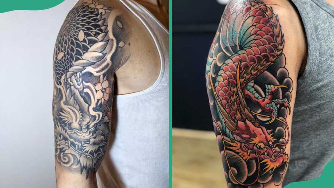 Mythical creatures half-sleeve tattoos Mythical creatures half-sleeve tattoos