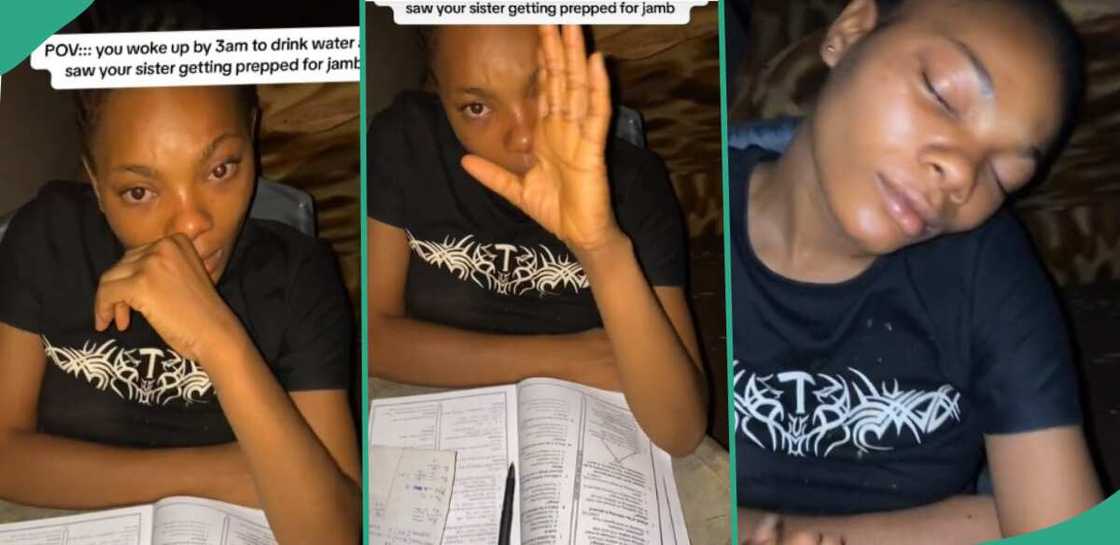 Man amused as he finds sister reading for JAMB exam at 3am Man amused as he finds sister reading for JAMB exam at 3am