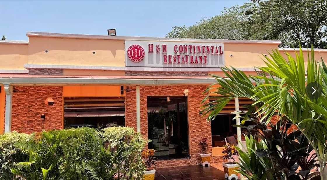 A front view of H&H Continental restaurant