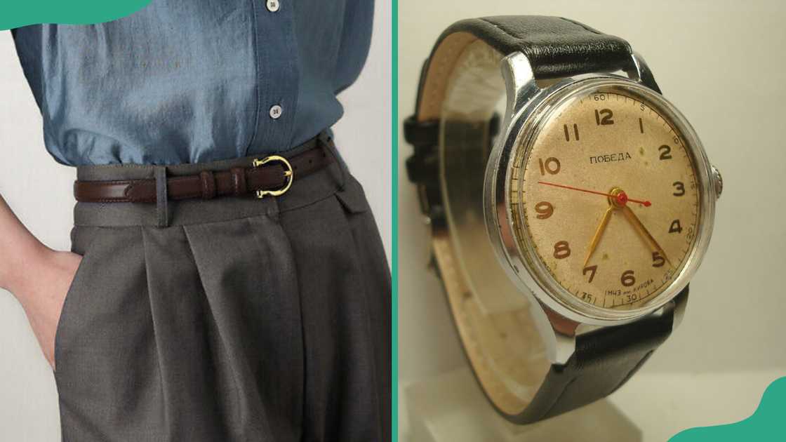 1950s classic leather belts and wristwatches 1950s classic leather belts and wristwatches