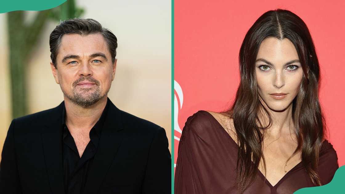 Vittoria Ceretti in New York City. Leonardo DiCaprio in London, England.