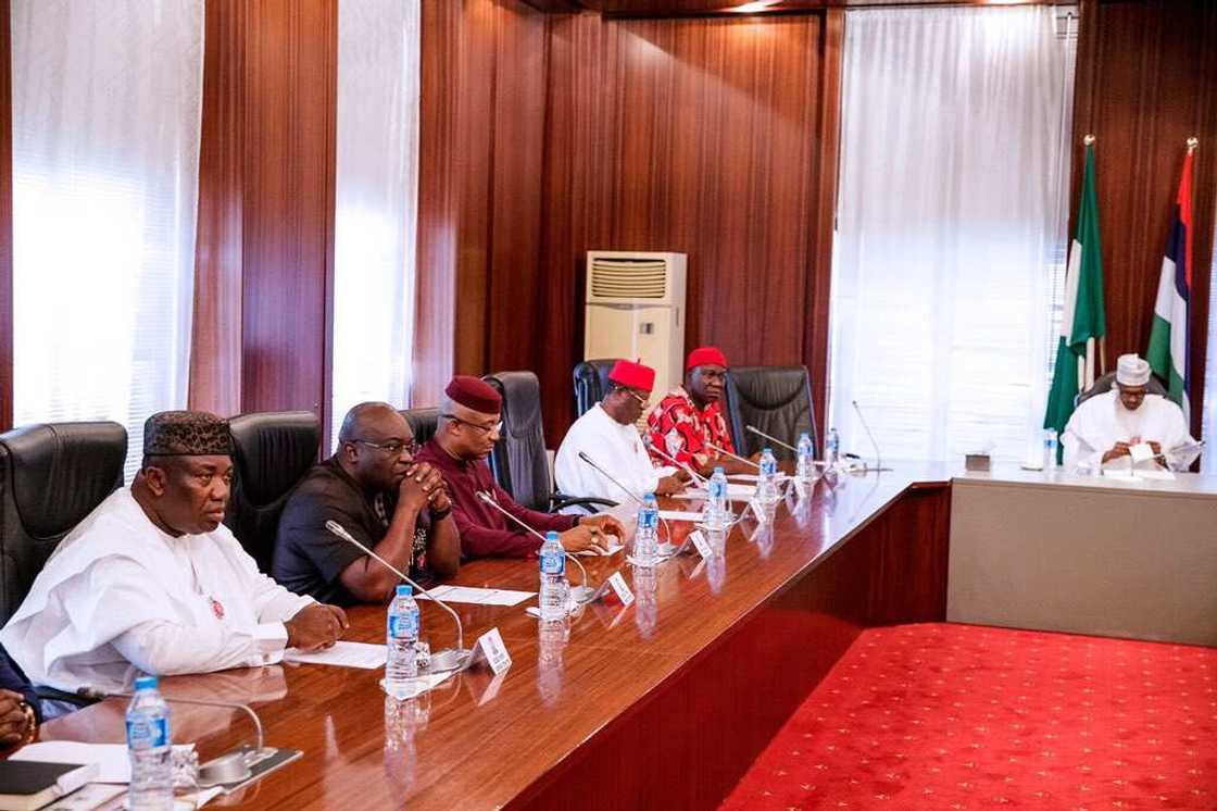 President Buhari meets with some southeast governors and stakeholders