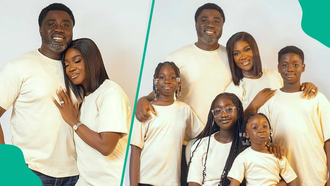 Mercy Johnson poses with her family Mercy Johnson poses with her family