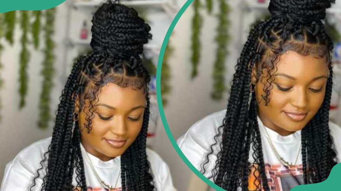 Half-updo style Half-updo style